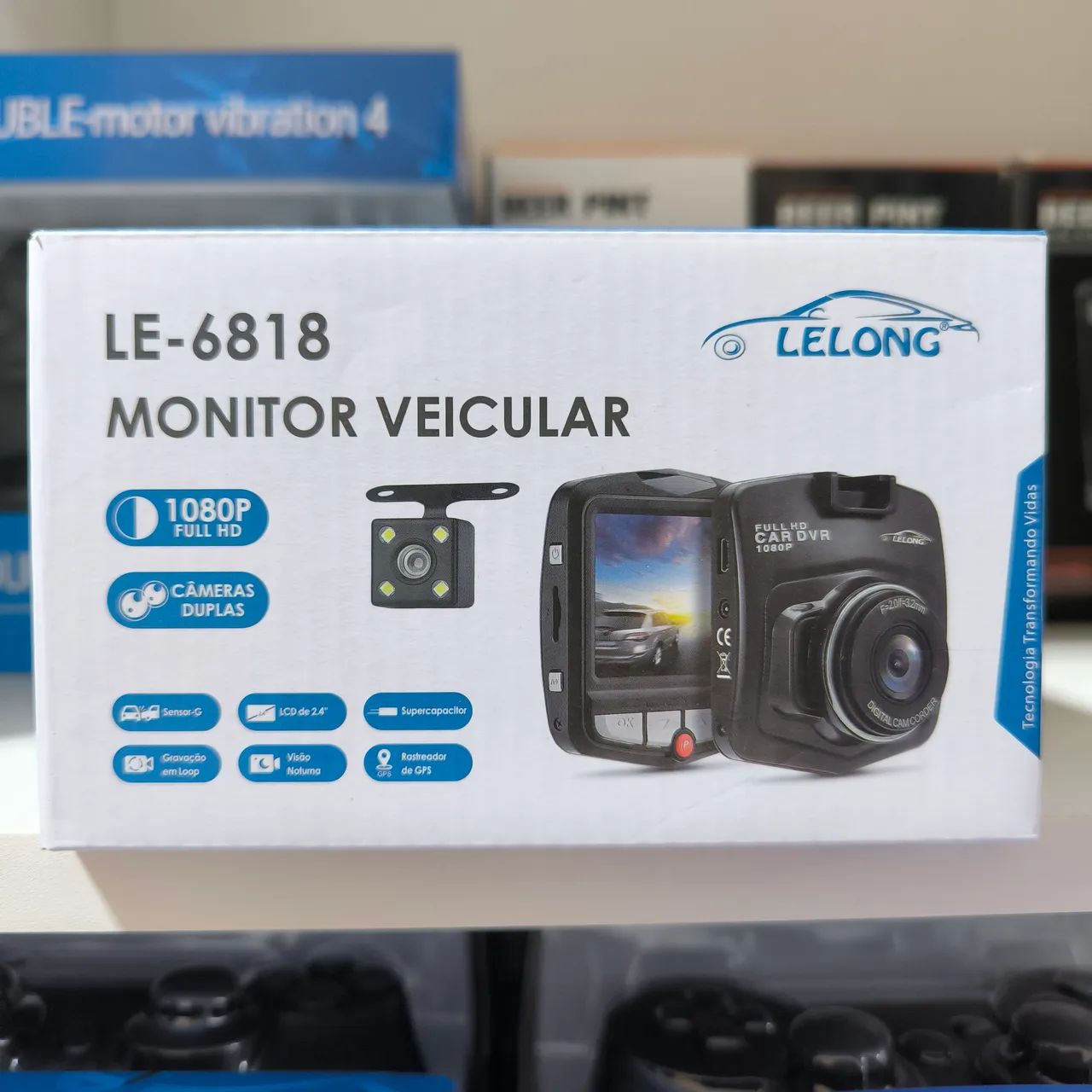 Monitor câmera veicular + câmera de ré 