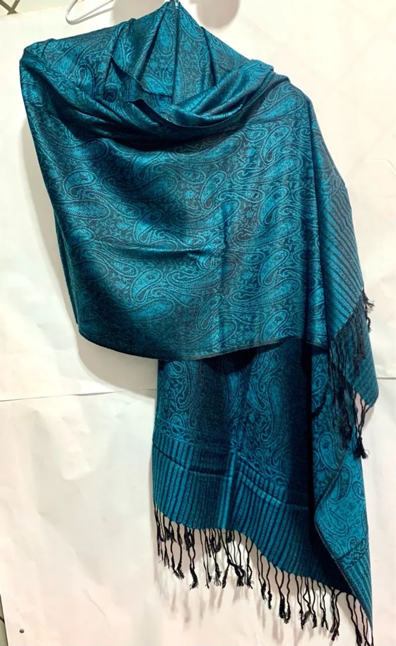 Pashimina  azul turquesa - Foto 2