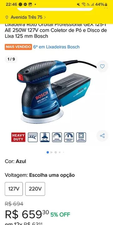 Lixadeira orbital BOSCH 125-GEX - Foto 2