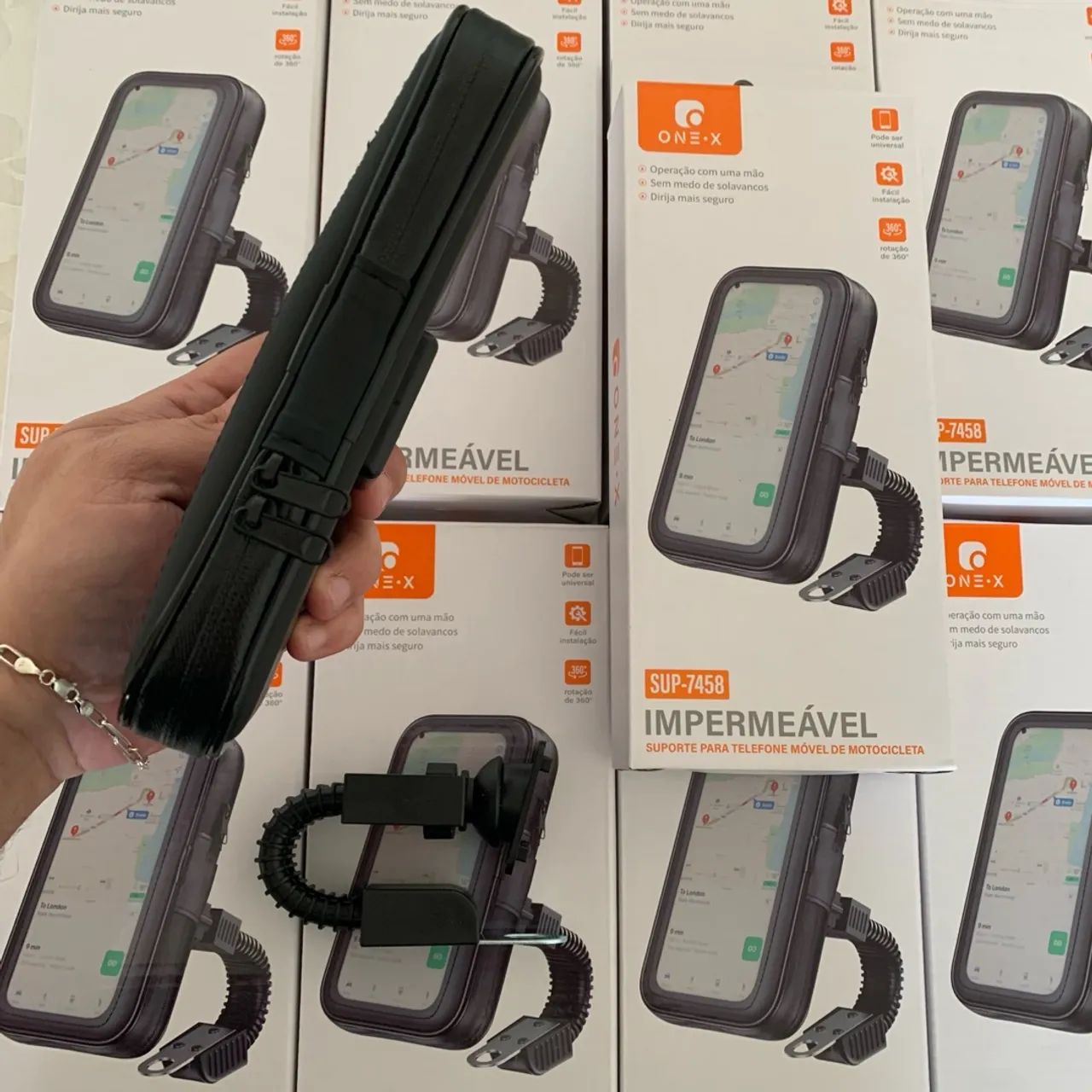Suporte Impermeável para Celular de Motocicleta - Foto 3