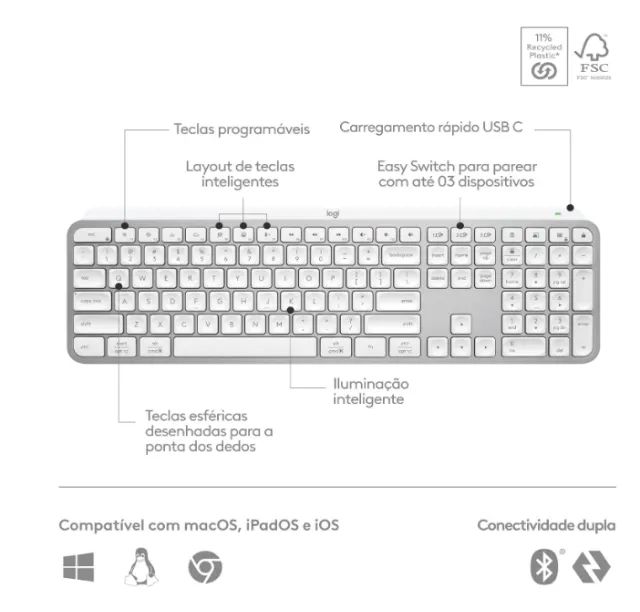 TECLADO E MOUSE MX LOGITECH - Foto 2