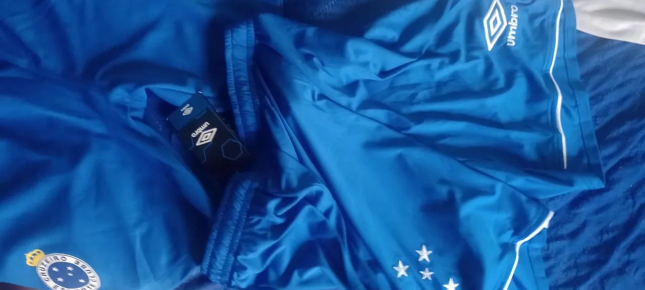 Short de Futebol Azul com Estrela Branca - Foto 6