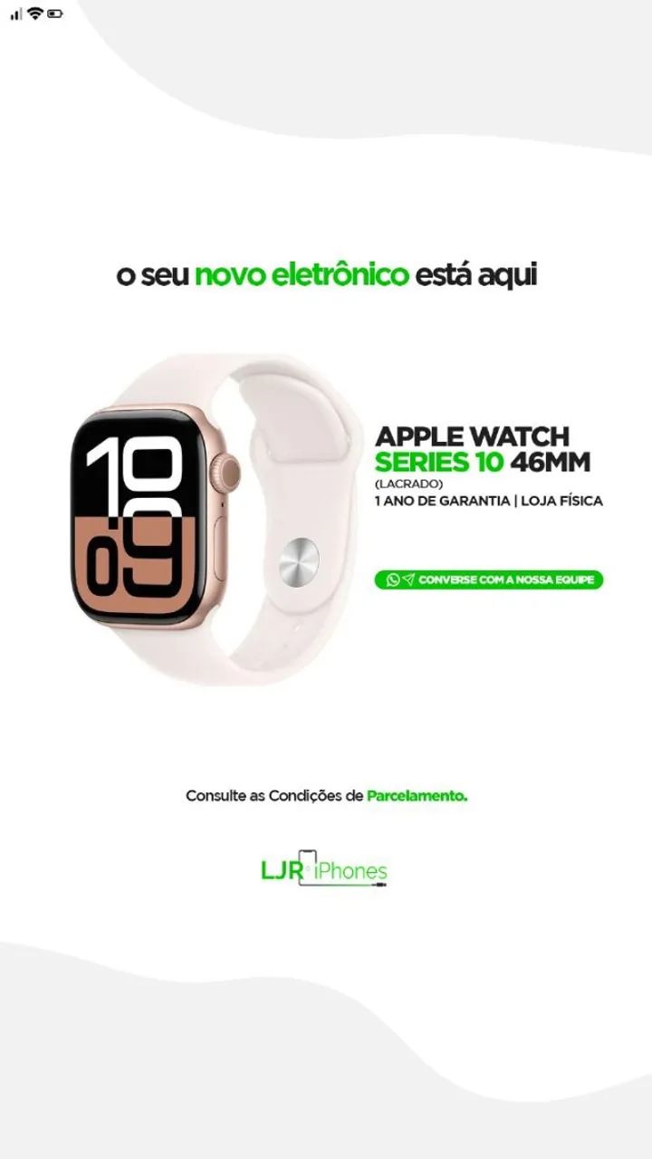APPLE WATCH SERIES 10 46MM - NOVO LACRADO - 1 ANO DE GARANTIA - LOJA FÍSICA