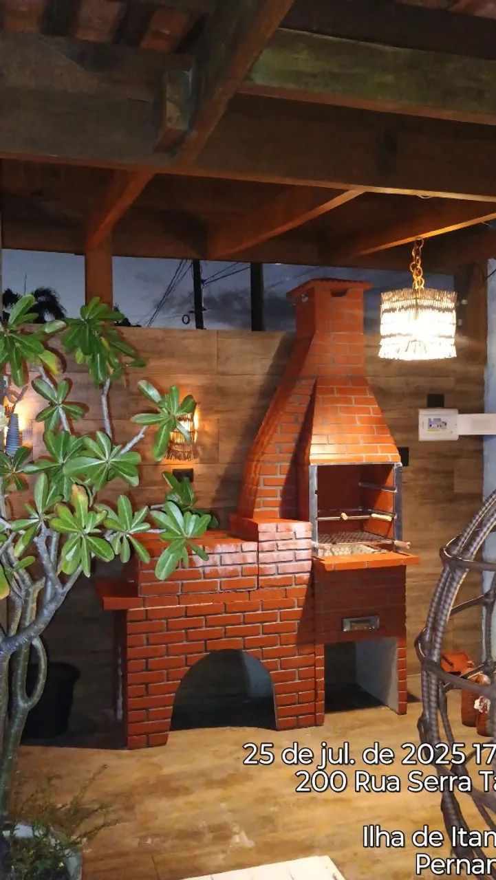 Churrasqueira de Tijolos Rústica para seu Jardim