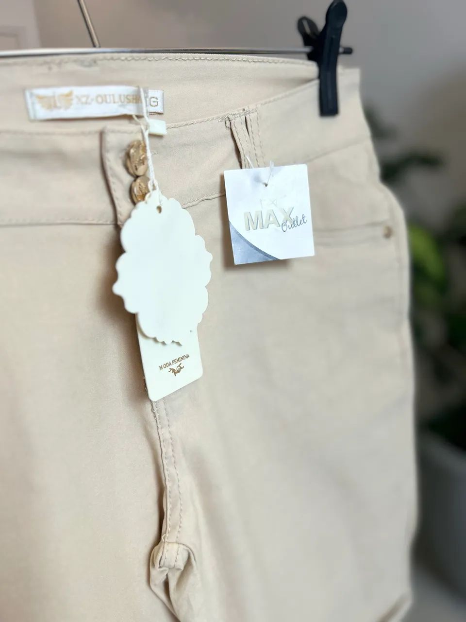 Bermuda M Bege Algodão com Elastano - Foto 3