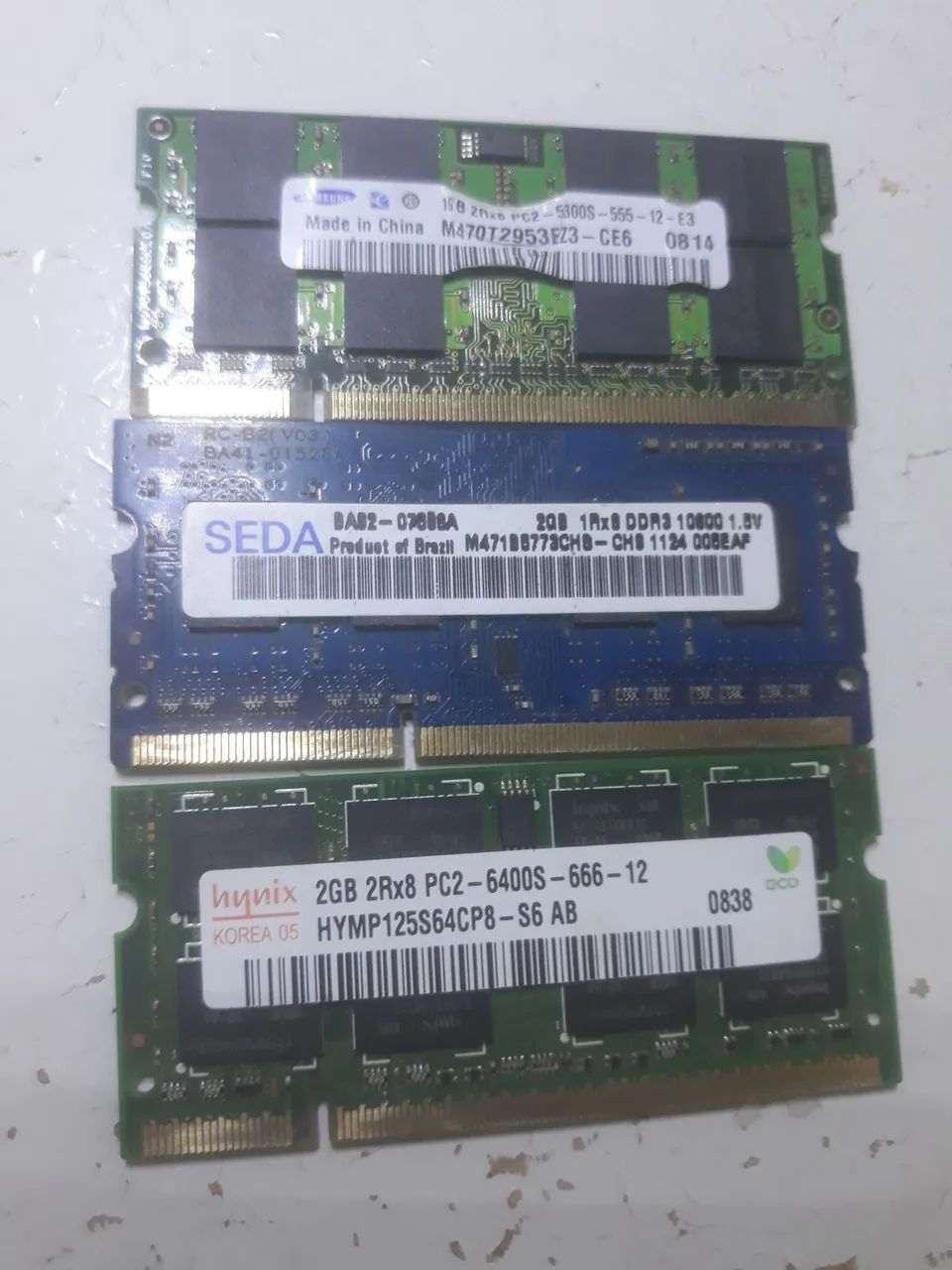 3 Memórias RAM para Notebook DDR2 2GB 
