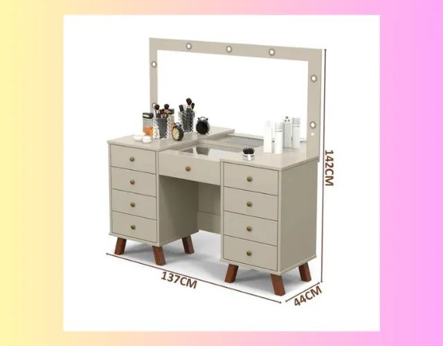 Penteadeira com 9 Gavetas Banqueta e Led (SUPER PROMOÇÃO PEGUE E LEVE) - Foto 3