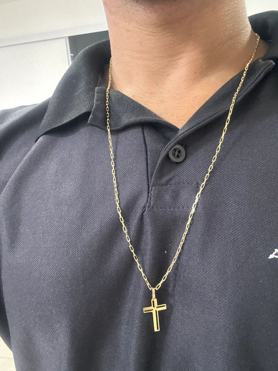Corrente maciça com pingente Ouro 18k Zera - Foto 4