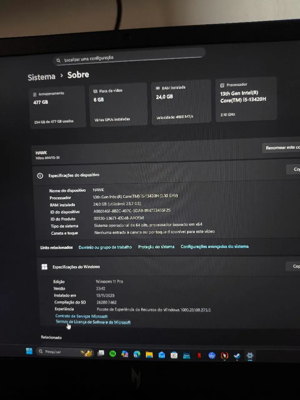 Notebook Acer nitro V15 usado  - Foto 2