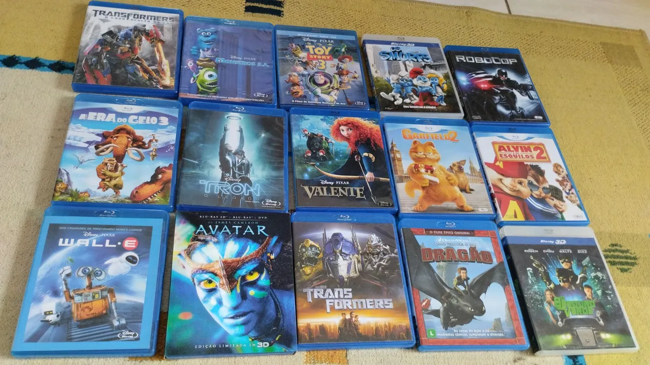 Coleção de Blu-rays: Transformers, Disney, Pixar e outros