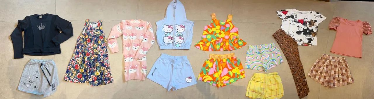 Lote roupas menina TAM 10 marcas - 14 peças 