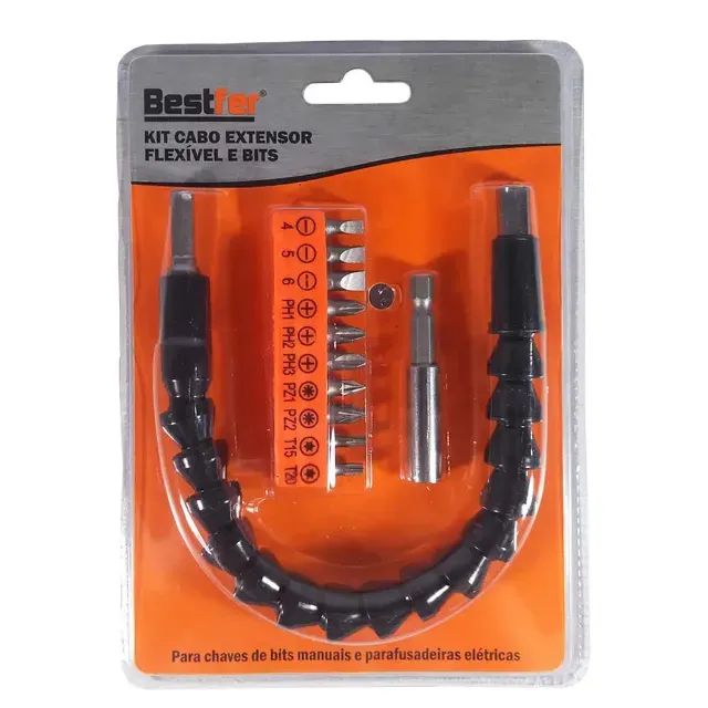 JOGO DE EXTENSAO FLEXIVEL P/PARAFUSADEIRA + EXTENSOR + BITS BESTFER
