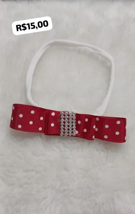 Faixa de cabelo para bebê com laço de renda - Foto 4