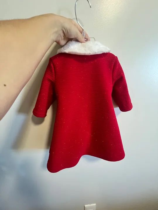 Vestido Infantil Natalino Vermelho e Branco - Foto 5