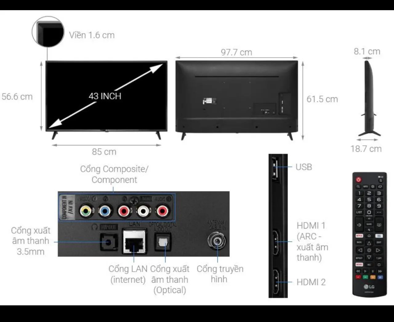  LG LM6370PSB, 43 polegadas, Full HD  - Foto 2