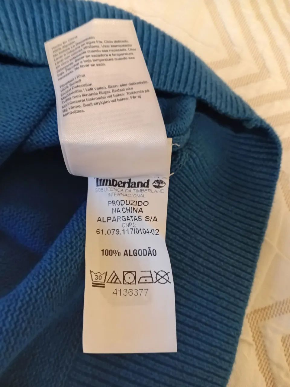 Suéter Timberland Azul Petróleo Nova - Foto 4