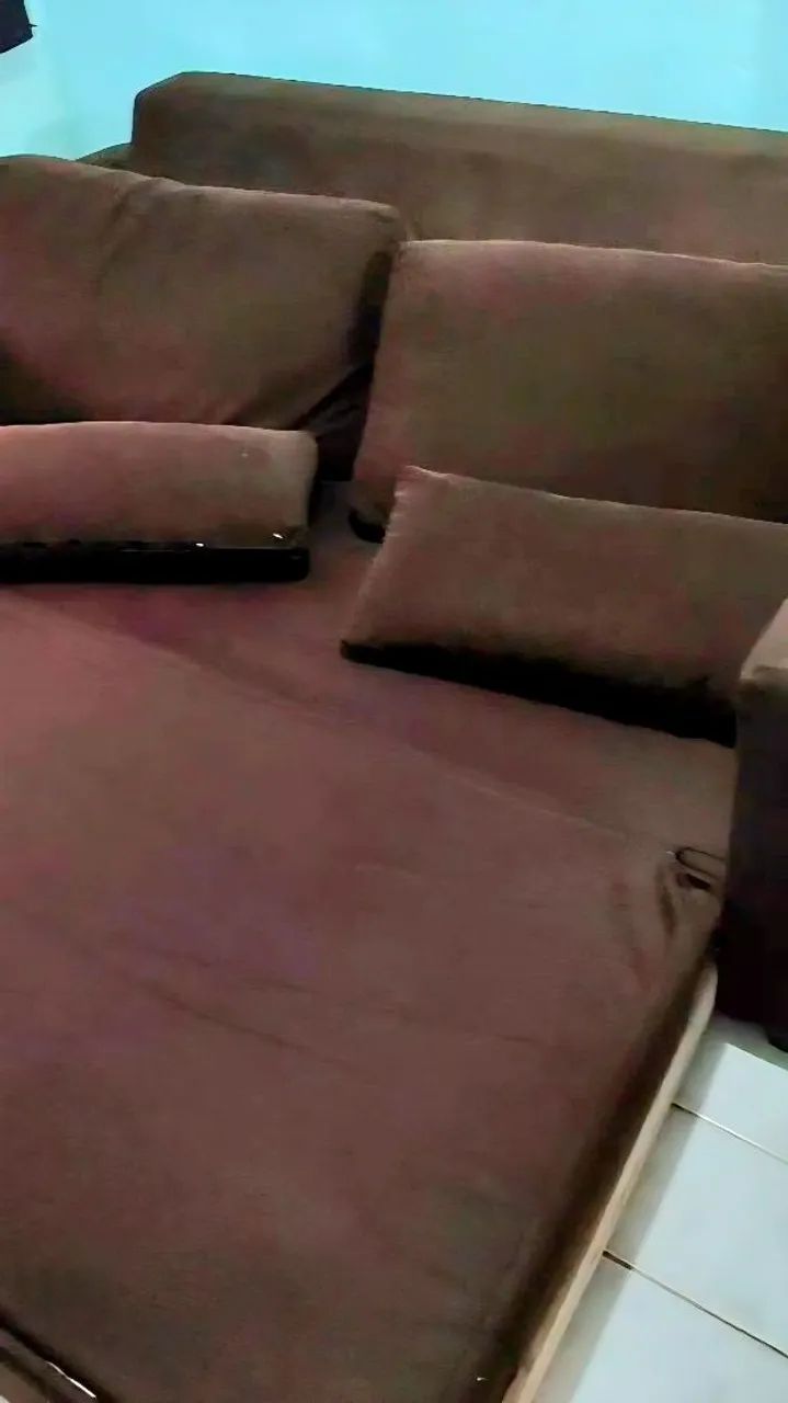 Sofá-Cama Marjom Milano Marrom 3 lugares  - Foto 2