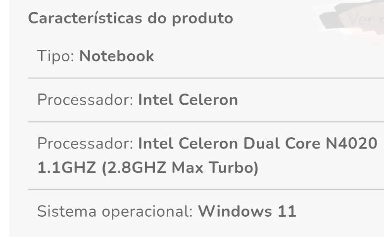 Notebook Celeron Dual Core 4GB RAM 128GB SSD Tela HD 15,6" Windows 11  - Foto 4