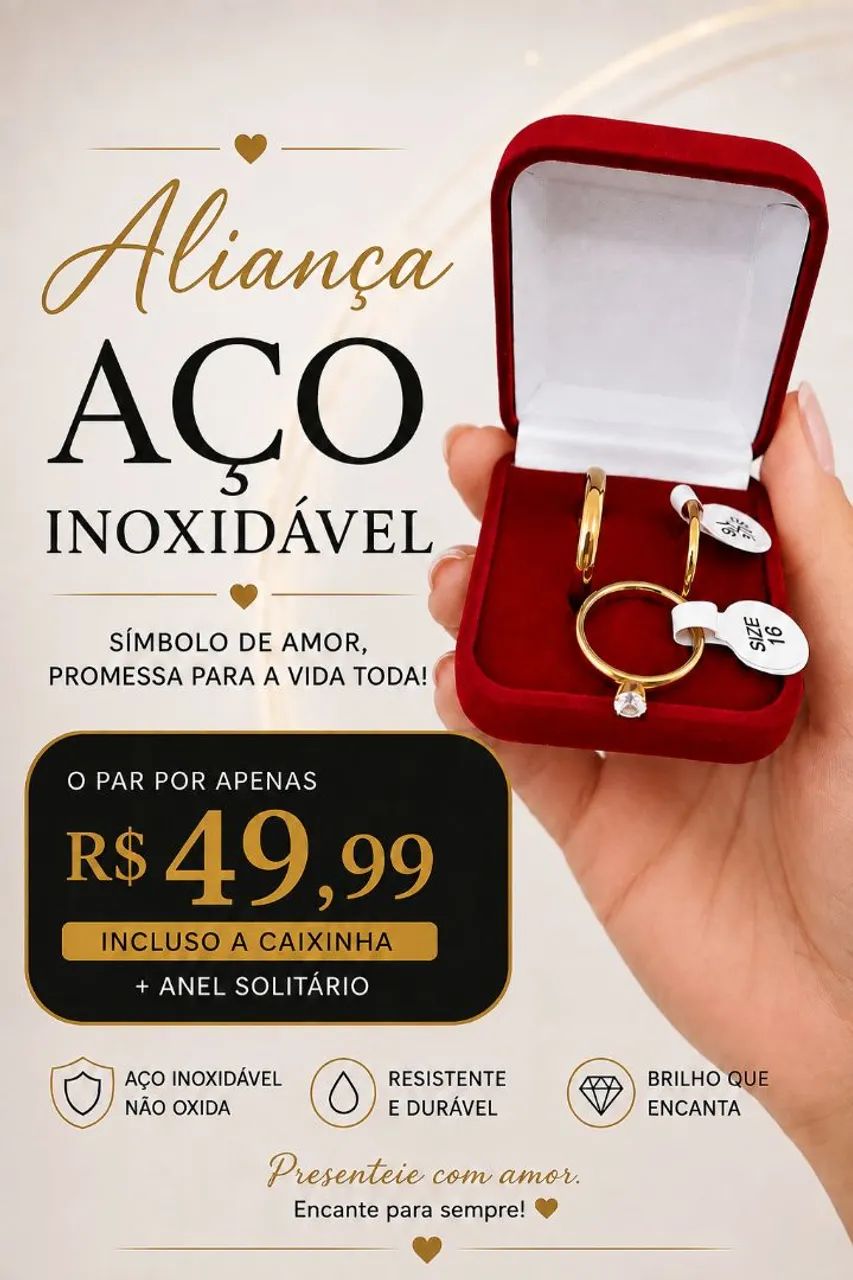 Aliança aço inoxidável 