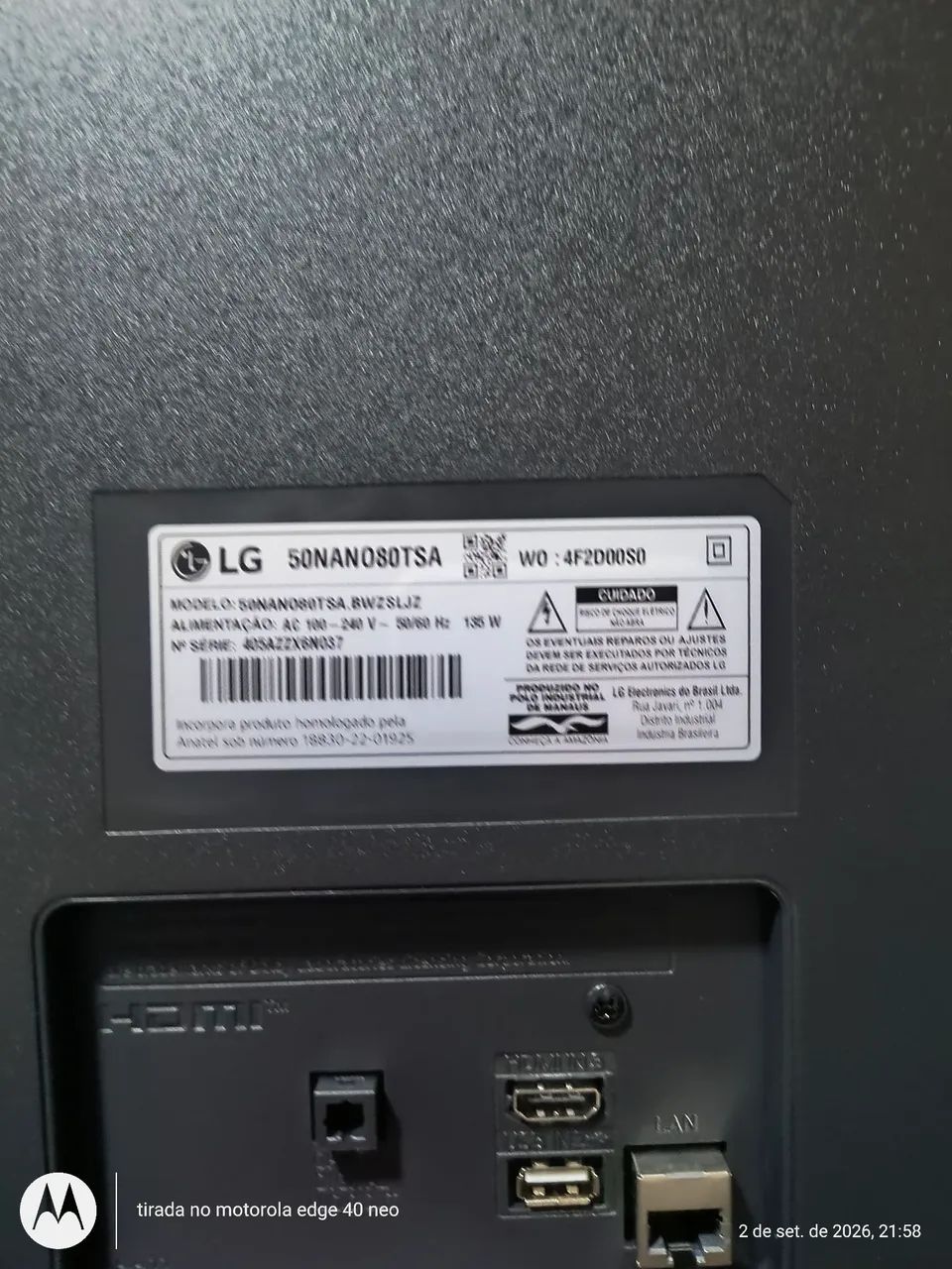 TV de 50 polegadas oncell LG tela quebrada ( Nova) - Foto 3