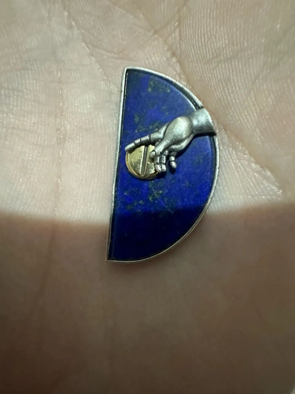 Pingente de prata e ouro 18k lapis lazuli