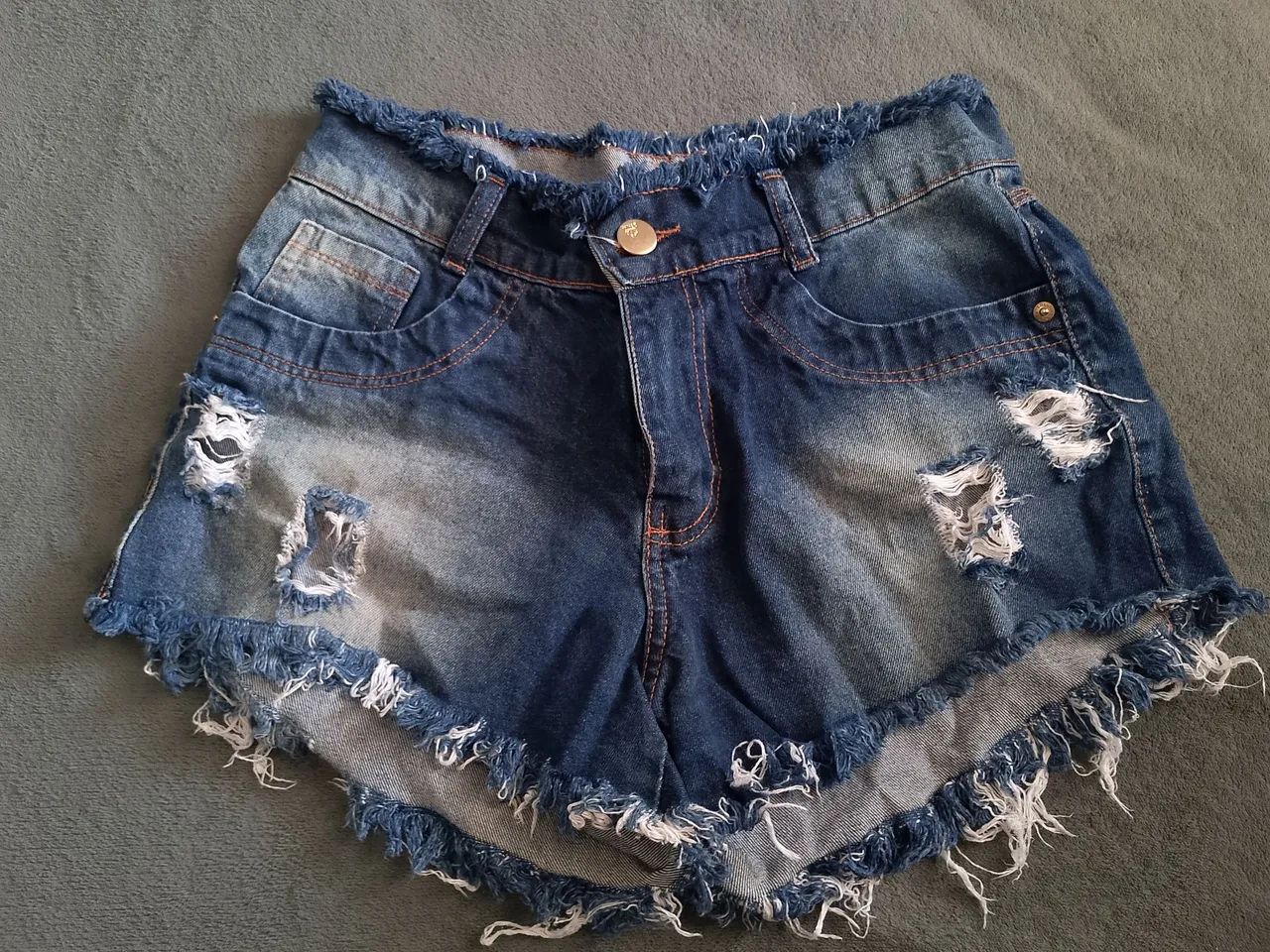 Shorts jeans desfiado  - Foto 2