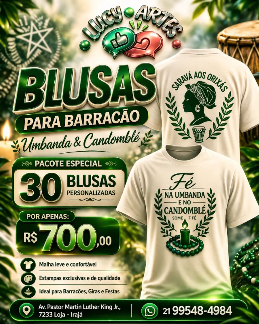 BLUSAS PERSONALIZADAS PARA BARRACÃO
