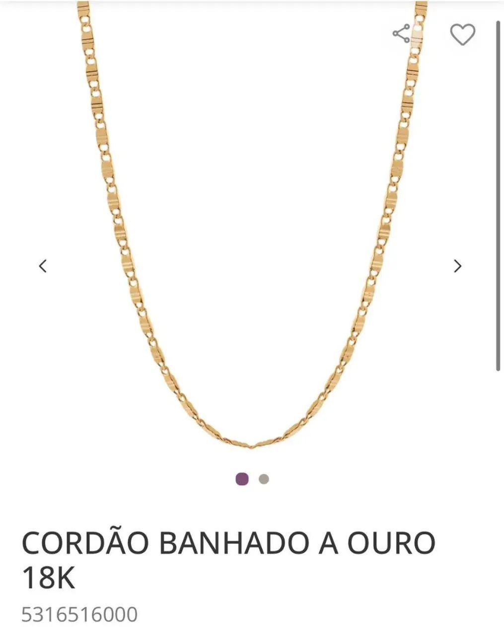 Corrente rommanel banhada ouro 18k 