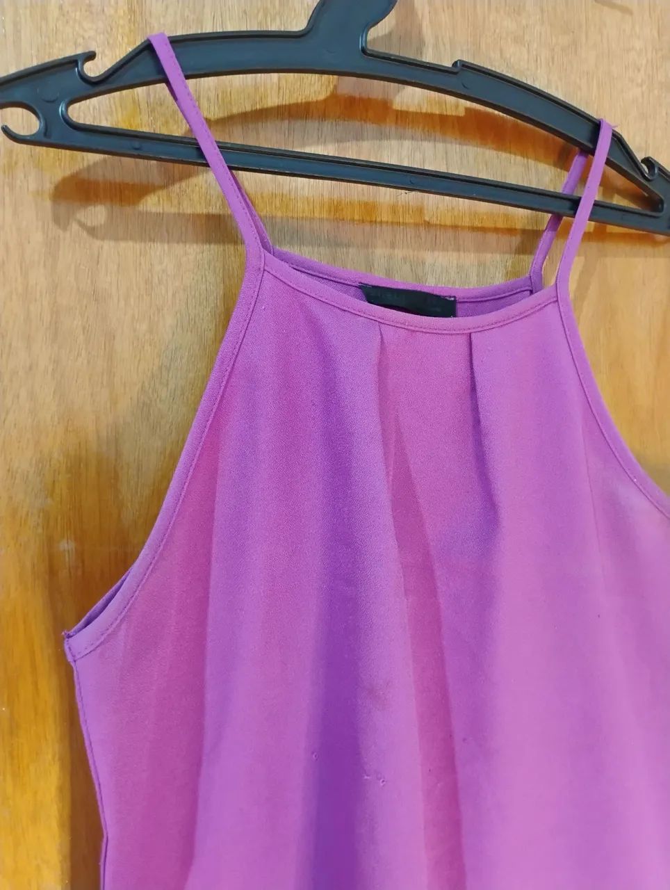 Vestido Curto Roxo Com Cinto Marrom (Brechó)