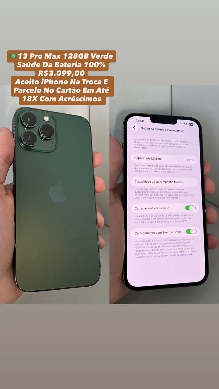 iPhone 13 Pro Max 128GB Verde - Usado