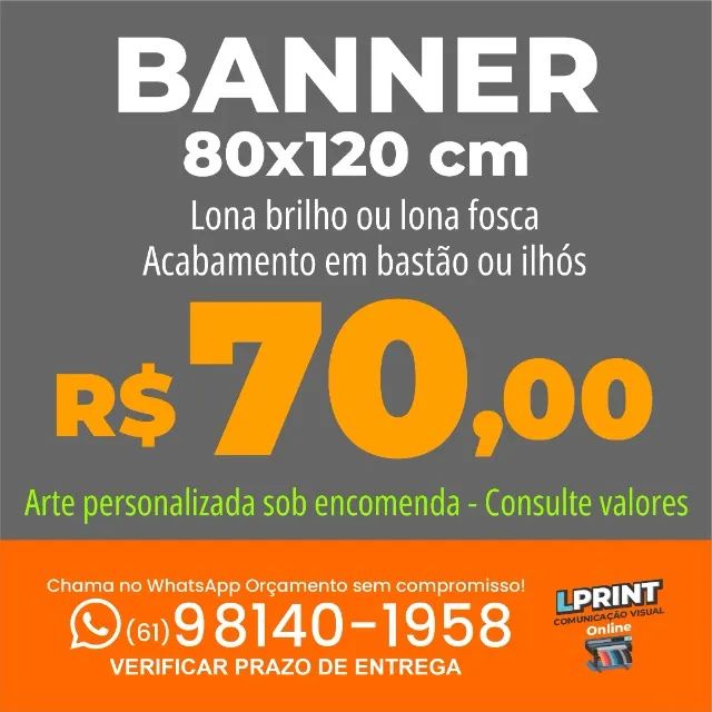 Banner 80x120 cm - R$ 70,00 reais