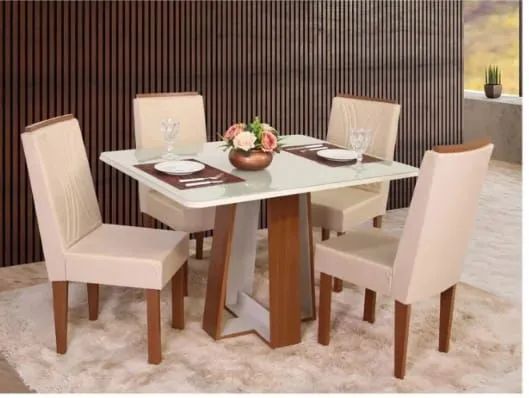 Mesa retangular 4 cadeiras
