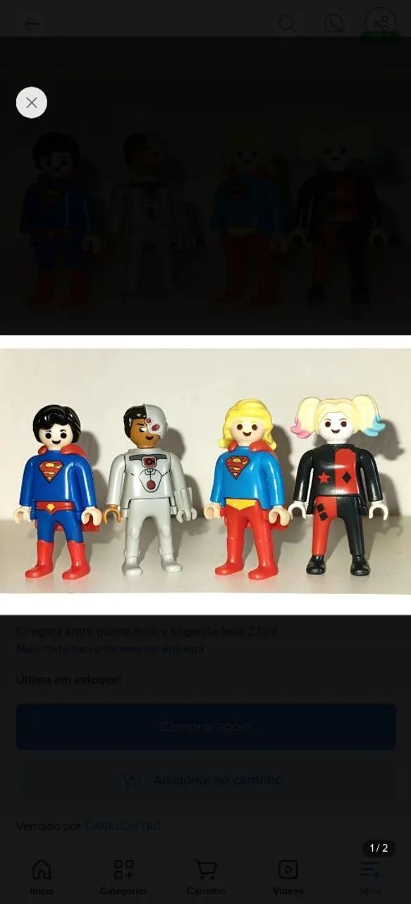 Lote Kinder Ovo Playmobil DC Comics (preço pelos 4)