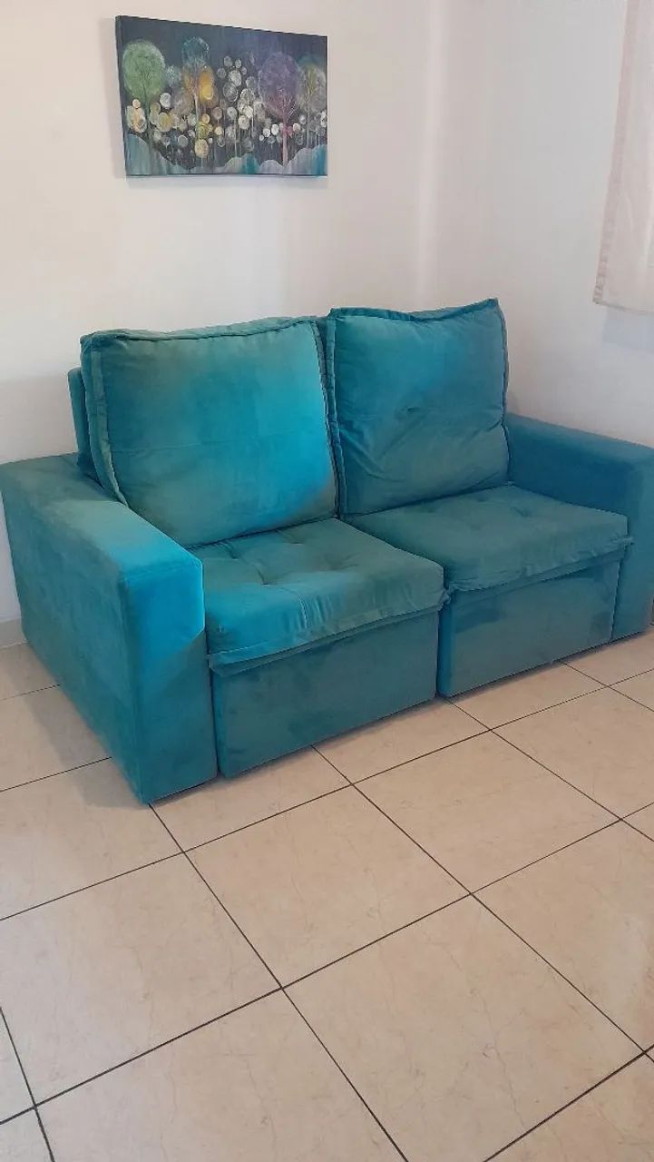 Sofá Retrátil- Turquesa 