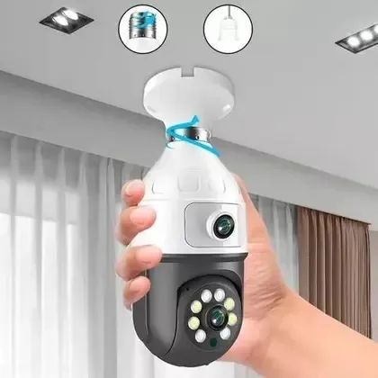 Lâmpada Câmera Dual Smart Wifi Visão Dupla