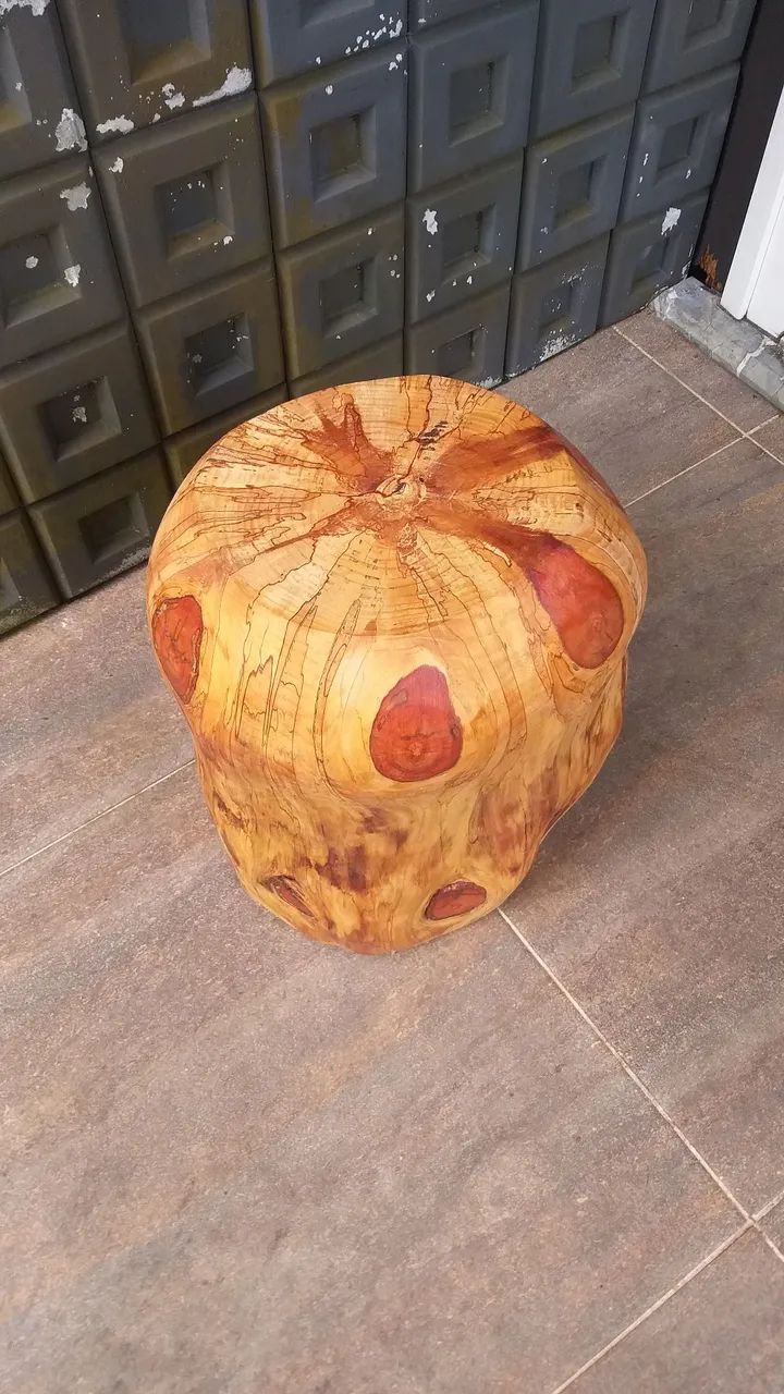 Organic Solid Wood Pouf417563100588943361