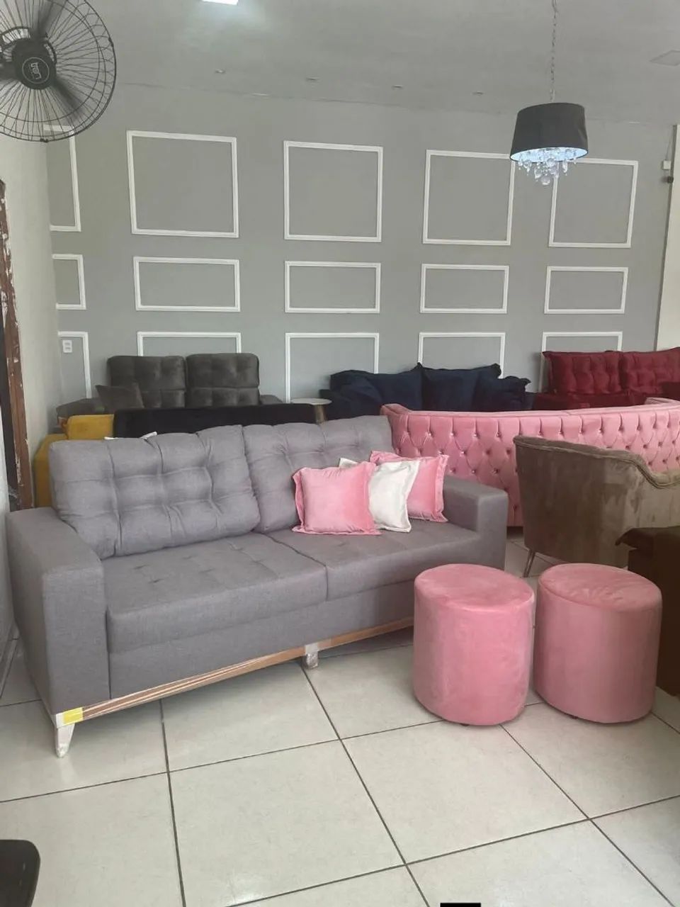 Conjunto de sofá + puff / fábrica sob medida 