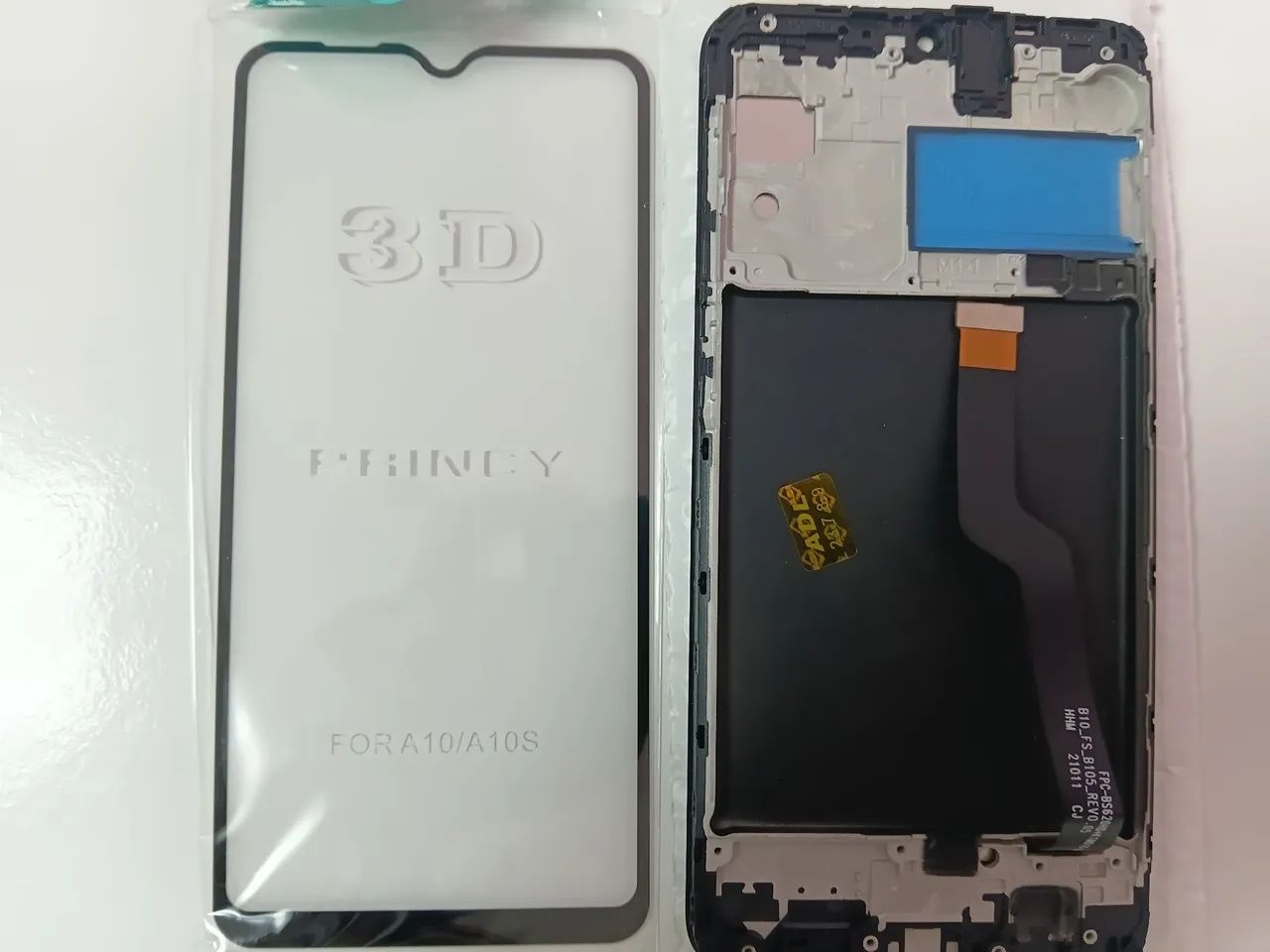 Tela Frontal Samsung Galaxy A10 A105 Nova Com Aro + Película 3D