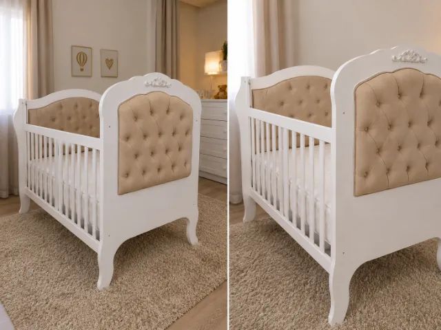 Berco Cama Americano Vitoriano Com Capitonë + colchao brinde - Foto 4