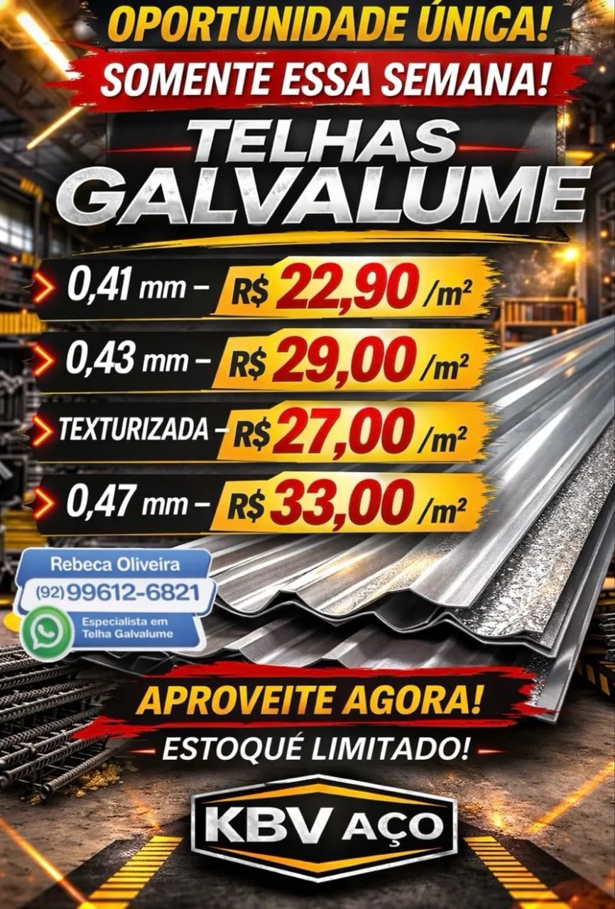 Telha de zinco 