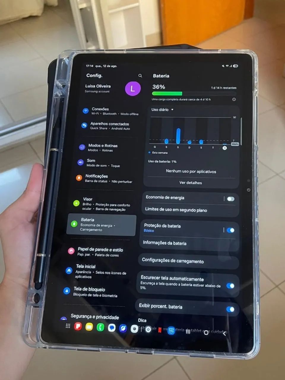 Galaxy Tab A9+ 5G 128GB com caneta e 2 capas - 1 mês de uso - Foto 4