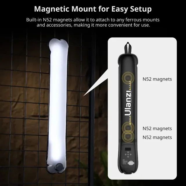 Bastão LED Inflável Ulanzi UA12 Iluminador Magnético Barra Luz Bicolor Fotografia Estúdio - Foto 6