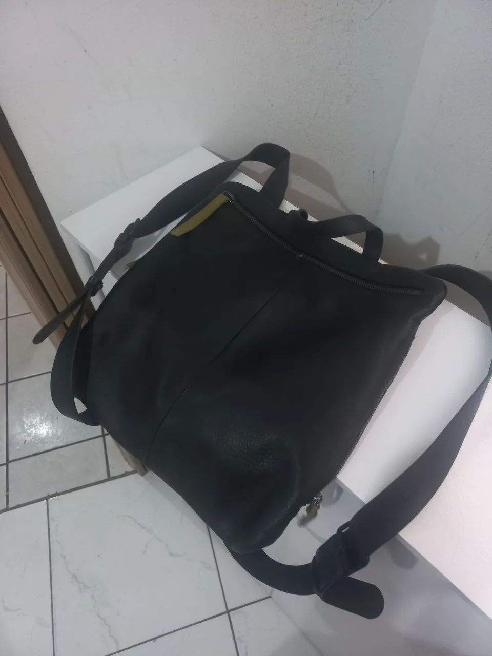 Mochila unisexy couro legítimo  - Foto 3