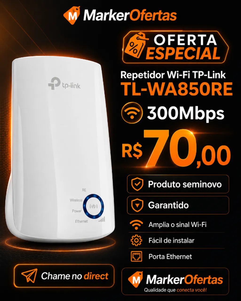 Repetidor Wi-fi TP-Link TL-WA850RE