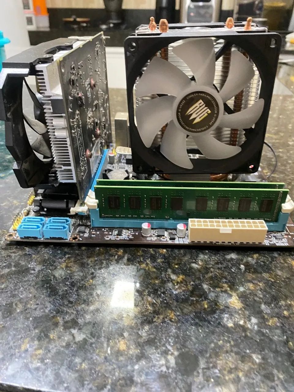 kit placa mãe i5 3470 rx 550 4gb 16gb ram air coller - Foto 5