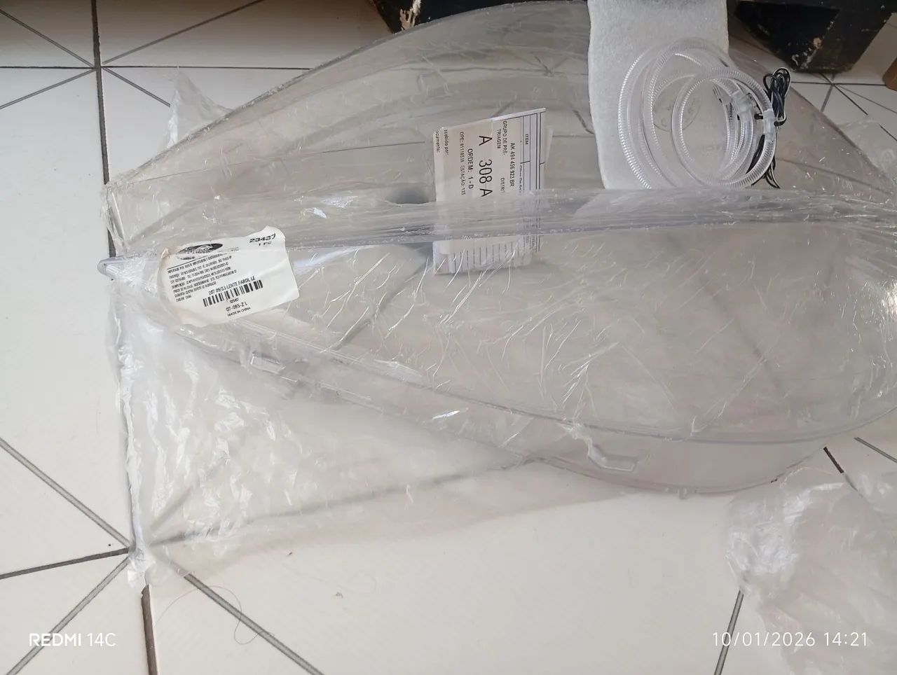 Lente farol par Peugeot 207 + Olho de Anjo duplo. Novo.. - Foto 4