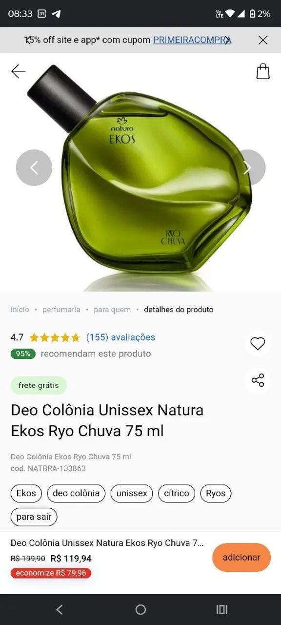 Perfume Ekos Rio Natura - Foto 4
