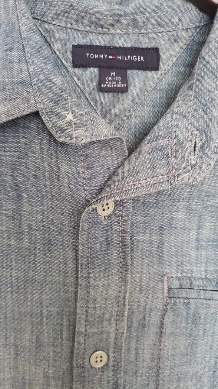 camisa jeans tommy hilfiger feminina original e semi nova - Foto 5