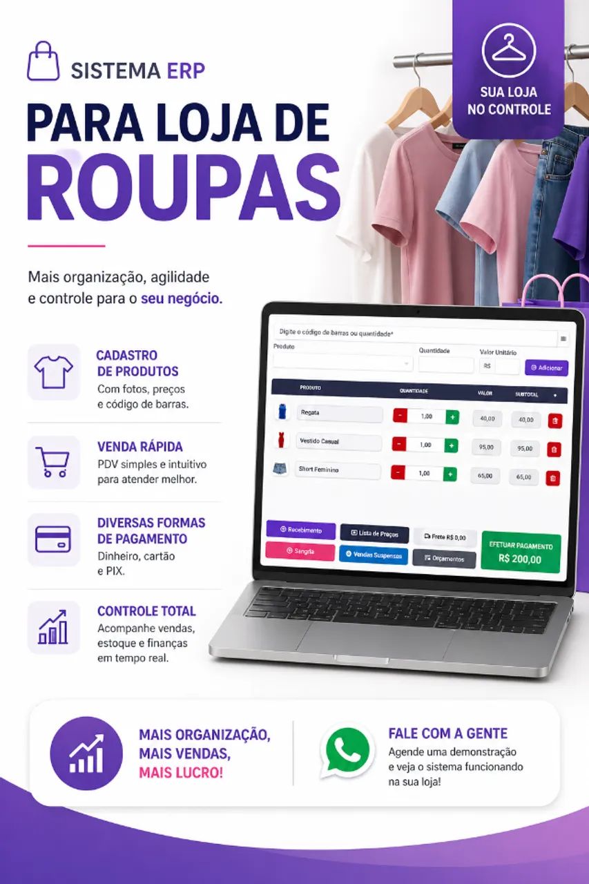 Sistema para Loja de Roupas | Vendas, Estoque e Clientes