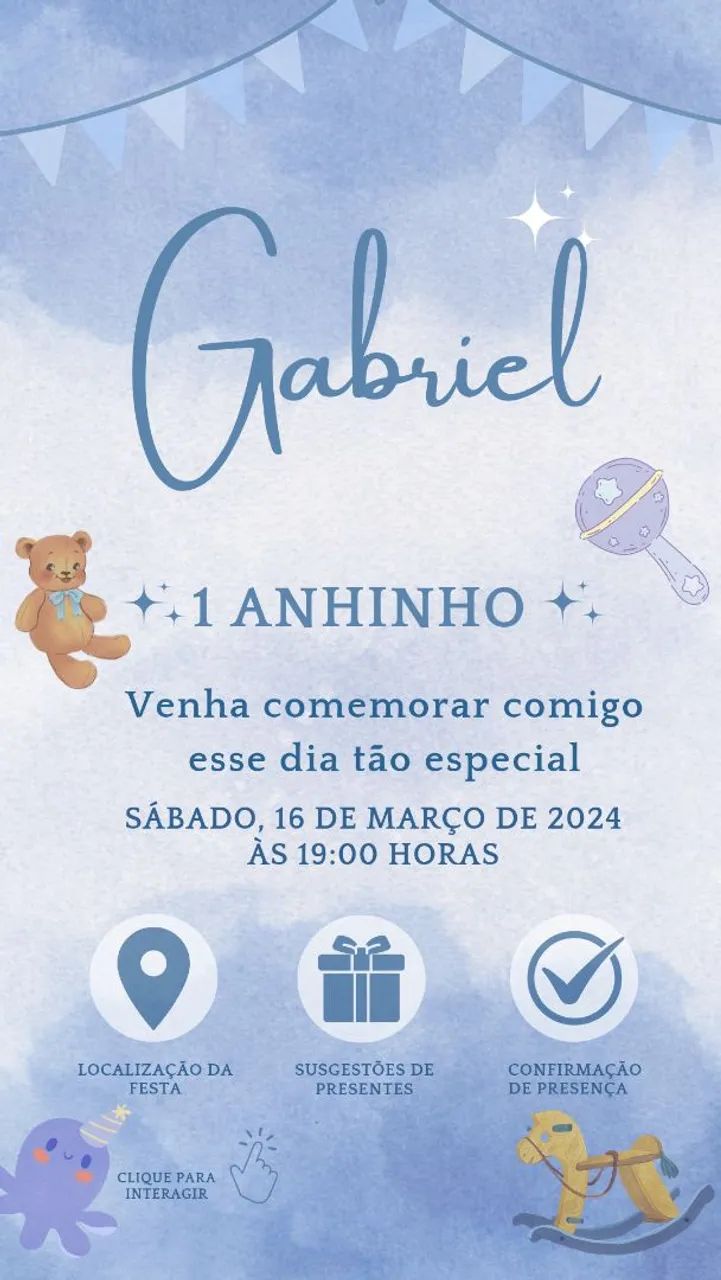 Convite Digital Interativo para Festas